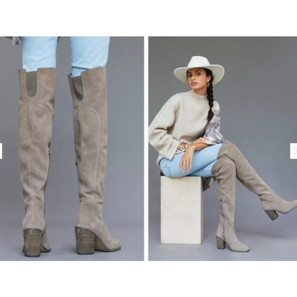 Kelsi Dagger X Anthropologie Brooklyn Logan Over-The-Knee Boots Grey Size‎ 8.5